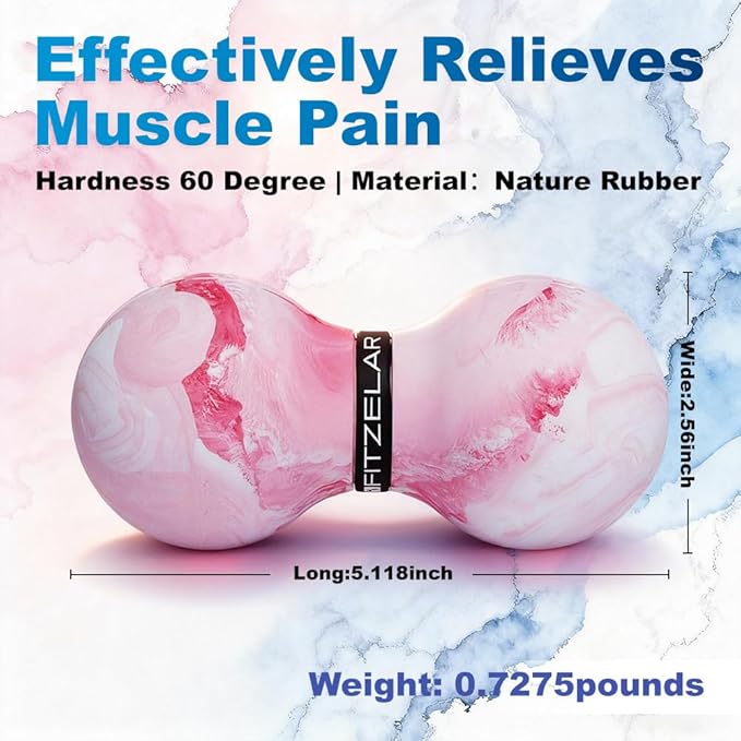 FITZELAR Double Lacrosse Massage Ball for Myofascial Release, Quality Certification, Massage Deep Tissue for Waist Back Feet, Trigger Point Therapy, Muscle Knots, Peanut Massage Ball for Muscle Pain