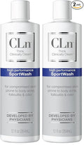 CLn® SportWash – High-Performance Sport Body Wash, For Men & Women Prone to Body Odor, Foot Odor, Ringworm, Folliculitis, & Back Acne, Fragrance-Free & Paraben-Free, 12 fl. oz. (Pack of 2)