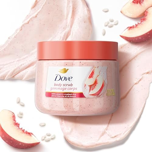 Dove White Peach & Crushed Rice Body Scrub Exfoliates and Deeply 15 Ounce (Pack of 12) - Image 5