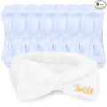CIEHER 8 Pack Spa Headbands for Bachelorette Party Favors - Bride and Bridesmaid Skincare Makeup Face Wash Headbands in White & Blue