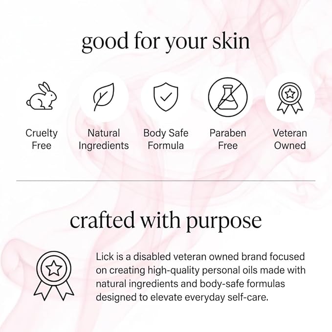LICK Lavender Floral Scented Body Oil – Lightweight Daily Hydration with Almond Oil & Vitamin E – 4 oz