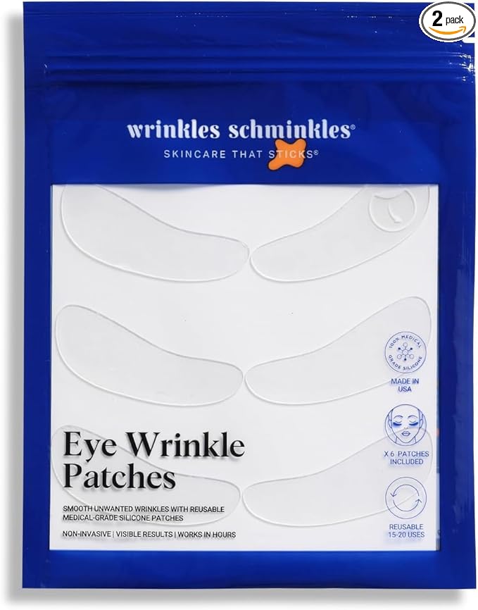 Wrinkles Schminkles Under Eye Patches - Rejuvenate Wrinkles with Medical Grade Silicone Reusable Anti-Wrinkle Patches for Under Eye Treatment, Banish Dark Circles (3 Pairs)