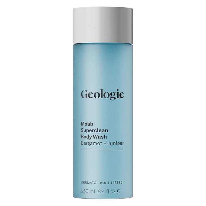 Geologie Moab Superclean Body Wash | Deep Cleansing Bergamot + Juniper Shower Gel for Men & Women | All-Natural Clean & Hydrating Derm-Grade Formula | 8.4 fl oz Bottle