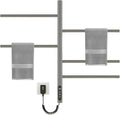 Rotatable Heated Towel Warmer,Plug-in/Hard-Wired Wall Mounted Electric Towel Warmer with Timer and Multi-Stage Temperature Regulation 2-3 Minutes to 131°F (Grey)