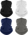 ROXUN 4 Pack Neck Gaiter, Cooling Breathable Face Mask UV Protection Scarf Hiking Bandana for Men/Women
