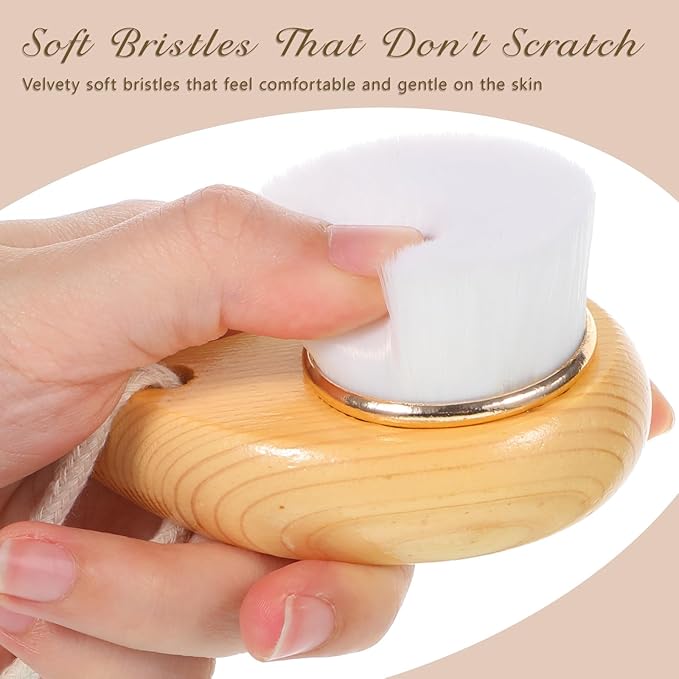 2pcs Soft Bristle Face Cleansing Brush Manual Face Brush for Deep Pore Cleaning Faces Scrubber Exfoliation Lymphatic Drainage Makeup Care and Skin Care with Soft Bristles Ergonomic Handle