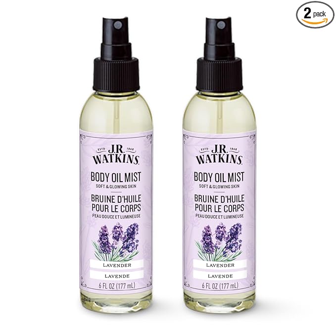 J.R. Watkins Naturally Hydrating Body Oil Mist, Lavender, 6 fl oz, 2 Pack