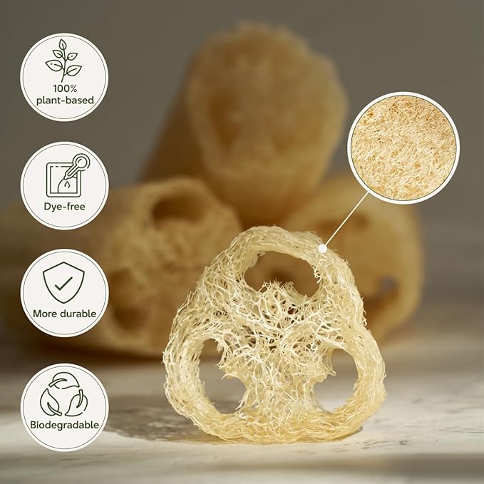 NileCart 22 Inch Egyptian Loofah Natural Luffa Sponges for Shower, Exfoliating Sponge Body Scrubber for Men Women, Natural Body Scrub Loofah, Egyptian Loofah Sponge Bath Scrubbies for Skin Care