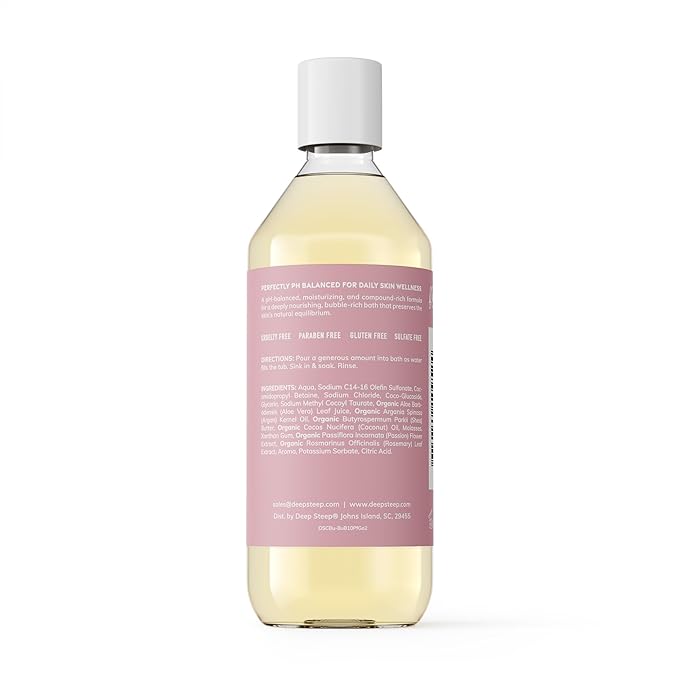 Deep Steep Bubble Bath, Passion Fruit Guava, 10 oz – Soothing Soak with Shea Butter, Argan Oil, Aloe Vera & Coconut Oil – Vegan, Sulfate-Free, PH-Balanced Clean Beauty