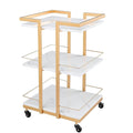 Esthetician Cart with Wheels Utility Salon Rolling Trolley, Gold Mobile Storage Organizer for Beauty Spa Cosmetology Massage, Tattoo Manicure Facial Tool Holder Station