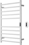 Heated Towel Racks for Bathroom, Wall Mounted Electric Towel Warmer Racks with Timer & Temperature Control, 10 Bar Stainless Steel Towel Heater for Bathroom,White, Plug-in