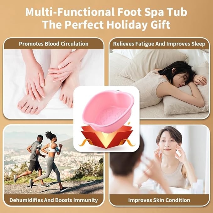 Foot Soaking Tub Large Size Foot Basin Sturdy Soaking Feet Bucket Massager Tub Exfoliation Callus Pedicure Foots Spa Bath Bucket for Women and Men (White)