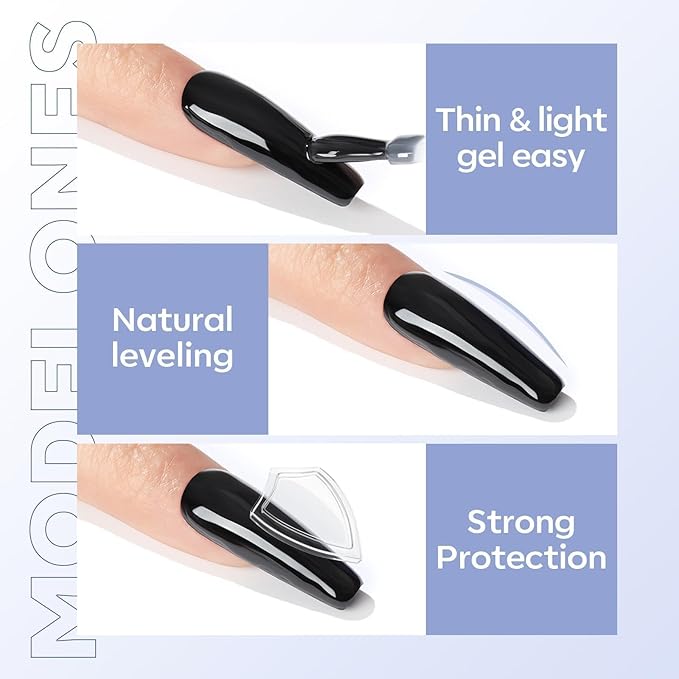 modelones Gel Top Coat, 2Pcs Clear Glossy Finish No Wipe Top Coat Spring Gel Nail Polish, Acrylic Nails Soak Off Nail Lamp Nail Art Home and Professional Manicure 10ML