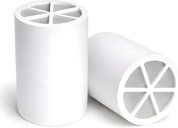Crystal Quest Shower Filter Replacement Cartridge - Removes Chlorine and Contaminants for Cleaner Water - Durable BPA-Free - Built in the USA - Fits Crystal Quest Shower Filters [Pack of 2]