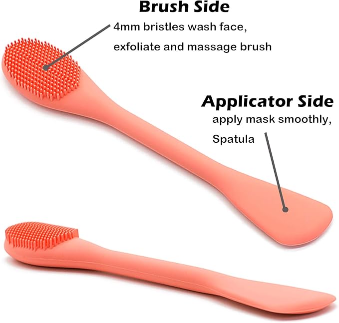 RamPula Silicone Face Mask Brush, Face Scrubber for Gentle Exfoliating & Hairless Moisturizers Applicator Tools for Apply Mud, Clay, Charcoal Mixed Mask, Cream, Lotion