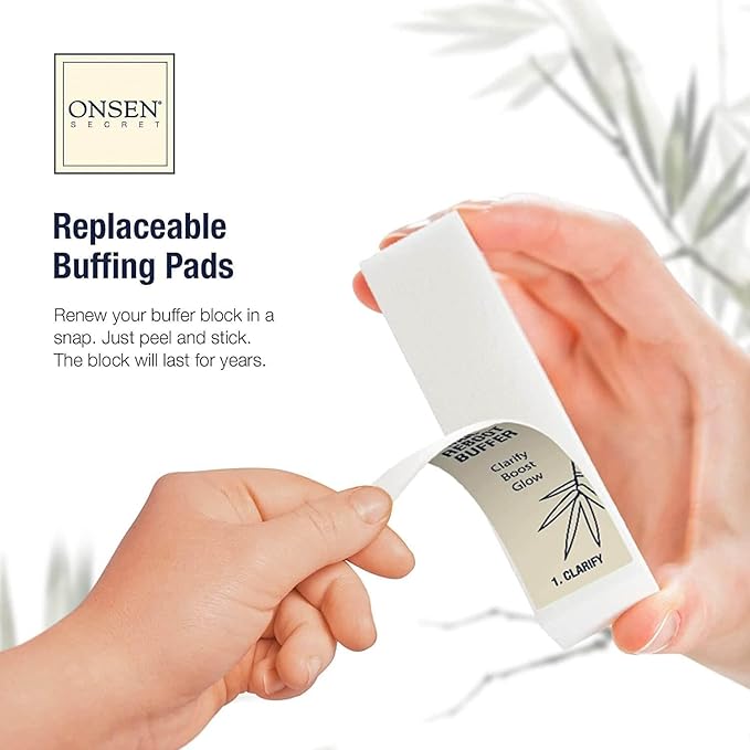 Onsen Secret Nail Care Kit - w/Cuticle Care Serum, Japanese Nail Buffer and Shine Kit - Strengthening & Shining - Spa-Quality Manicure - Organic Ingredients - Long-Lasting Shine - Easy & Safe - 1pk