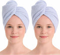 100% Turkish Cotton Hair Towel Wrap 2 Pack – Oeko-TEX Certified Quick Dry Turban for Wet Hair – Soft, Absorbent, Gentle on Curly & Long Hair – 10x26 Inch