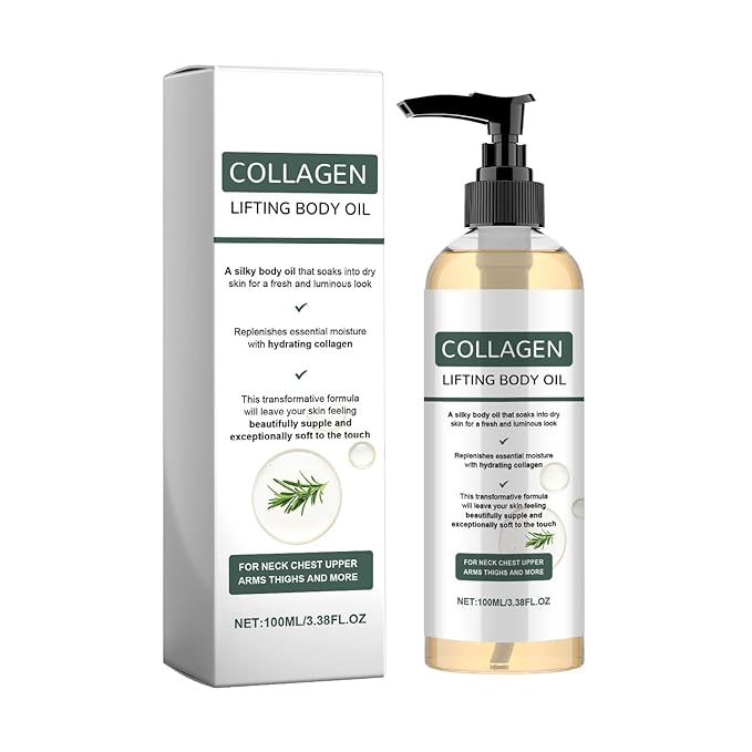 Hydrating Collagen Oil For Body & After Shower,Moisturizing Anti Aging Silk Body Oils for Women & Men,Smooth & Anti Wrinkles,Helps Soften Appearance Of Crepey Skin,3.38 Fl Oz (Pack of 1)