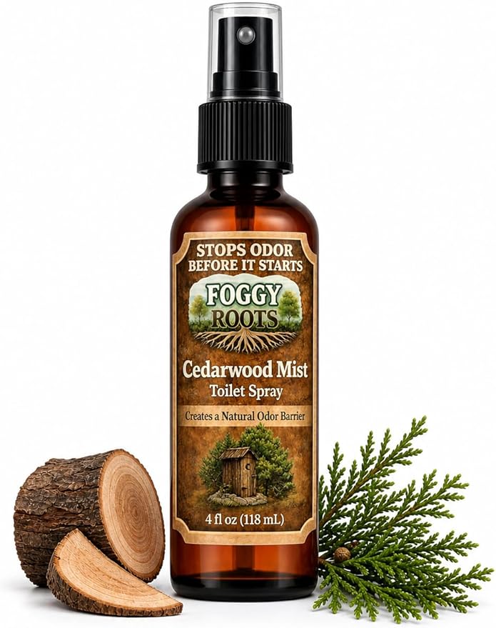 Cedarwood Pre-Poop Toilet Spray – Stops Odor Before It Starts, Bathroom Odor Eliminator, 4 oz (200+ Uses), Travel, Home & Work