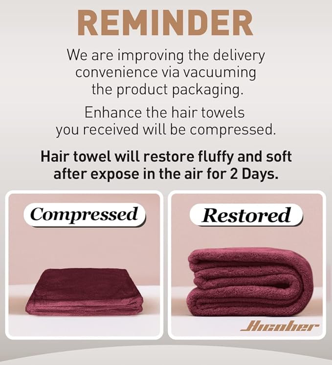Hicober Microfiber Hair Towel, Hair Turbans for Wet Hair, Drying Hair Wrap Towels for Curly Hair Women Anti Frizz, 3 Packs (Plum,Navy,Aqua Green)