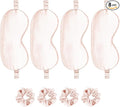 Satin Eye Mask 8Pcs Silk Sleep Masks Silky Blindfold Eyeshade Blackout Eyes Cover Scrunchies Hair Ties Travel Wedding Gifts