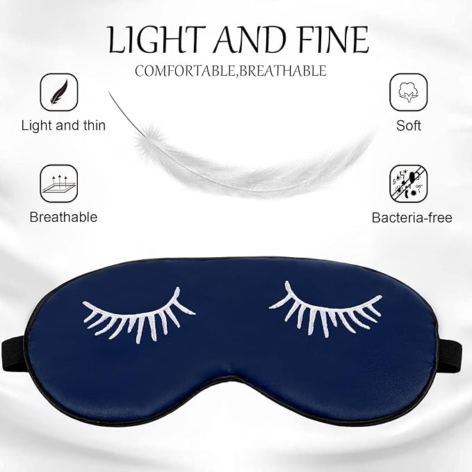 8 Pieces Funny Sleep Mask Silk Eye Mask with Adjustable Strap Soft Cute Blackout Blindfold Eye Cover for Women Men Full Night's Sleep, Travel, Nap, Meditation(Retro Colors)