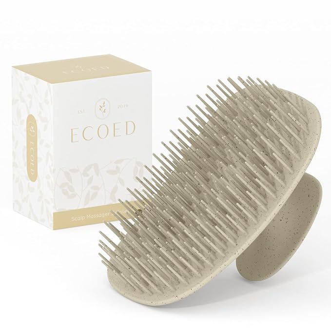ecoed Scalp Massager Shampoo Brush,Scalp Scrubber for Dandruff Removal, Scalp Care Hair Brush Wet & Dry detangler for Men and Women. (Grey, 1pc- Soft for Short & Medium Hair)