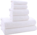 MOONQUEEN Ultra Soft Towel Set - Quick Drying - 2 Bath Towels 2 Hand Towels 2 Washcloths - Microfiber Coral Velvet Highly Absorbent Towel for Bath Fitness, Sports, Yoga, Travel (White, 6 Pieces)