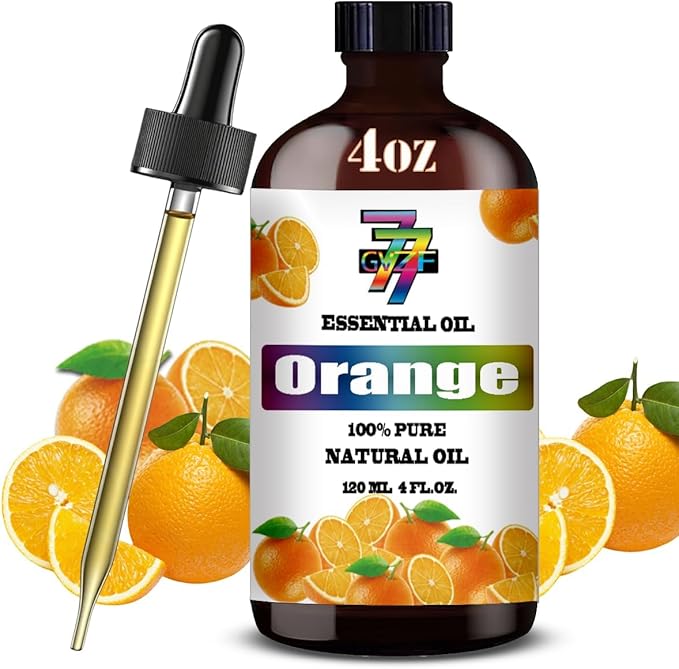 Sweet Orange Essential Oil - GV77ZF Sweet Orange Oils for Diffusers, Humidifiers, DIY Candles, Soap, Cleaning, Home, Office, Yoga, Massage, Gifts - 4 fl oz (120 ml)