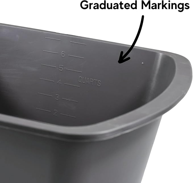 Vakly Wash Basins – Rectangular Plastic 7-Quart Graduated Hospital Soaking Tub with Markings – Small Portable Washbasin for Face Washing, Cleaning, Foot Bath, Dishes, Laundry & Bedside Care