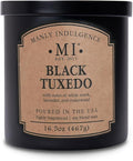 Manly Indulgence Black Tuxedo Candles for Men, 2 Wick, 16.5 oz, Premium Soy Blend Wax, 60H Burn, Candles for Home Scented - Made in The USA