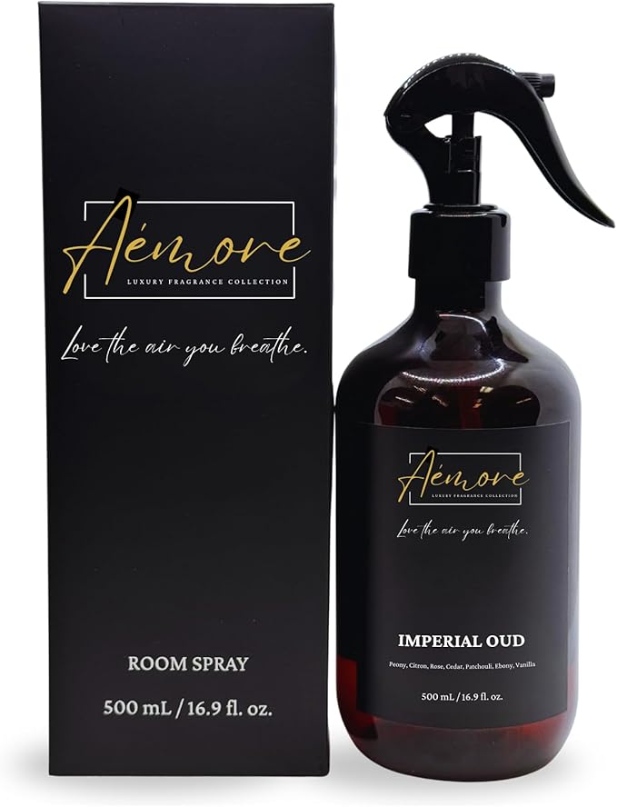 Room and Linen Spray/500 ml/Relaxing Home Fragrance, Fabric, and Bathroom Deodorizer (Imperial Oud)