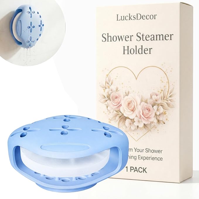 Shower Steamer Tray & Holder with Suction Cup – Non-Slip Silicone Molds for Aromatherapy Shower Steamers (1, Blue)