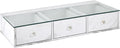 BarberPub Glass Top Wall Mount Station, Beauty Barber Spa Storage Cabinet with 3 Drawers, Minimalist Hair Salon Styling Equipment, Home & Bathroom Organizer 2200 (White)