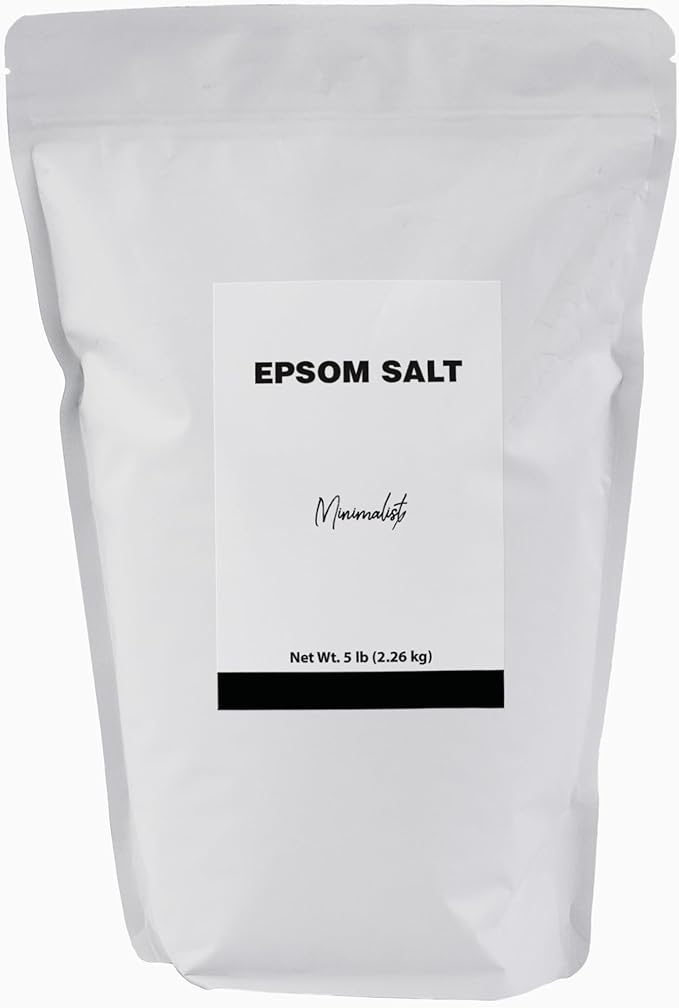 Minimalist Epsom Salt, Magnesium Sulfate, Ideal for Baths, Packaged for Convenience in a Refillable Bag (5 Pound)