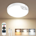 10000mAh Rechargeable Motion Sensor Ceiling Light with Remote, Battery Operated Closet Light No Wiring, Magnetic Wireless LED Ceiling Lights,3 Color Indoor Overhead Lamp for Shower Pantry Shed Hallway
