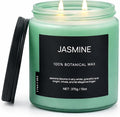 Jasmine Home Scented Candles, 13oz Organic Soy Wax, 76-Hour Clean Burning, Natural Candles Non Toxic, Floral Scent for Relaxation, Aromatherapy Housewarming Candle for Men Women