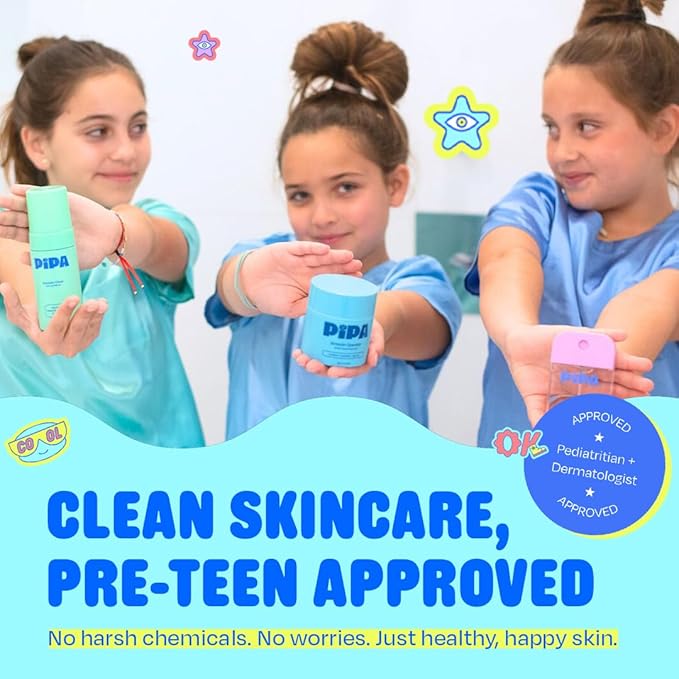Pipa Skincare Start Young Bundle Gift Set | 3-Step Birthday Gift Skin Care Routine for Kids, Girls & Tweens 8 to 12 | Alcohol-Free & Safe | Includes Foam Face Cleanser, Face Moisturizer & Facial Mist