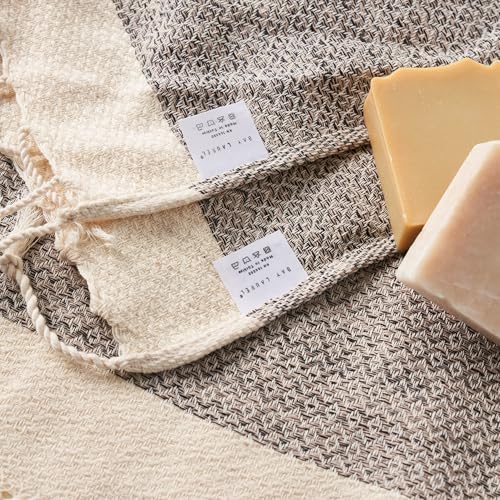 BAY LAUREL Turkish Hand Towel – Pack of 2 | Soft & Absorbent Decorative Towels for Bathroom, Hand, Face, Hair, Gym, Yoga, SPA, Kitchen & Tea | Boho Decor (Latte, Diamond 15x26 Inches (Set of 2) - Image 2