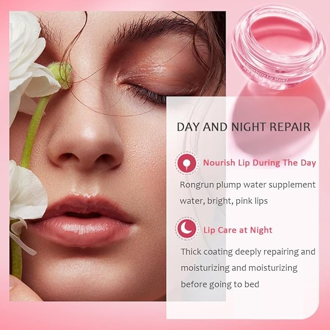 2PCS Bee Lip Balm Honey Pot, Fruit Moisturizing Propolis Lip Mask, Lip Mask Overnight Propolis Moisturizing Lip Balm Hydrating Prevention Dry and Crack Lip Scrubs Exfoliator Lip Care Products
