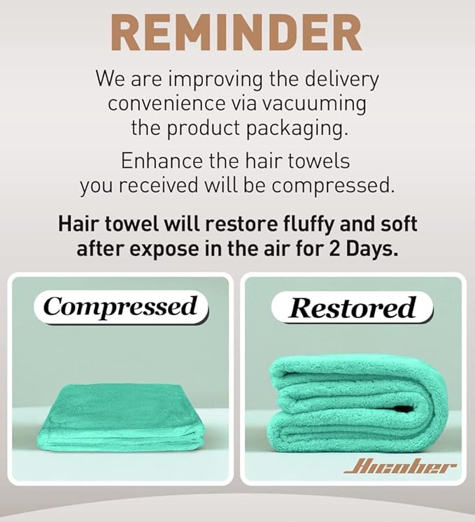 Hicober Microfiber Hair Towel, 3 Packs Hair Turbans for Wet Hair, Drying Hair Wrap Towels for Curly Hair Women Anti Frizz (Pink,Blue,Green)