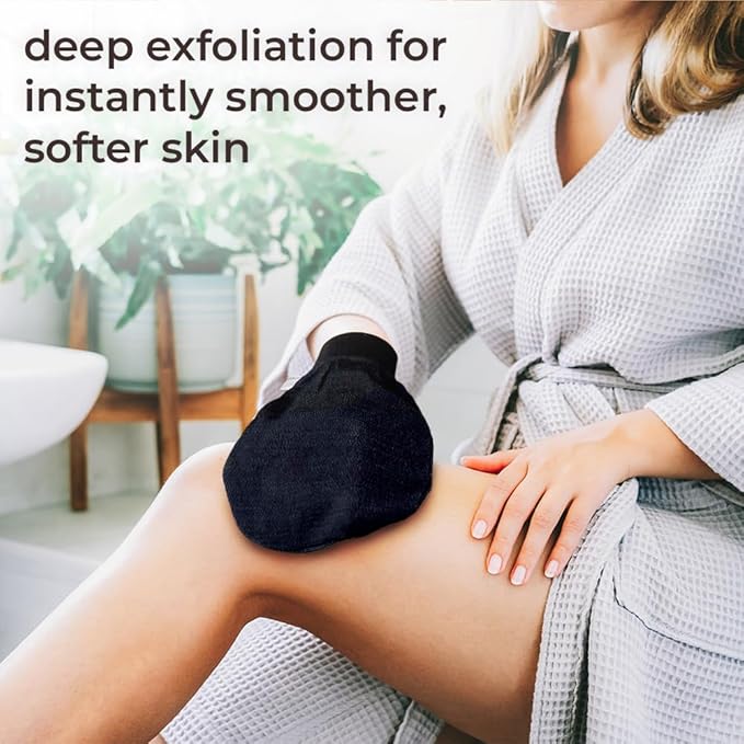 Natural Elephant Exfoliating Hammam Glove - Face and Body Exfoliator Mitt (Chocolate Brown (Pack of 3))