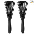 Detangling Brush for Afro America/African Hair Textured 3a to 4c, Knots Detangler Scalp Massage Comb Hair Detangler for Women (2 pcs, Black-Black)