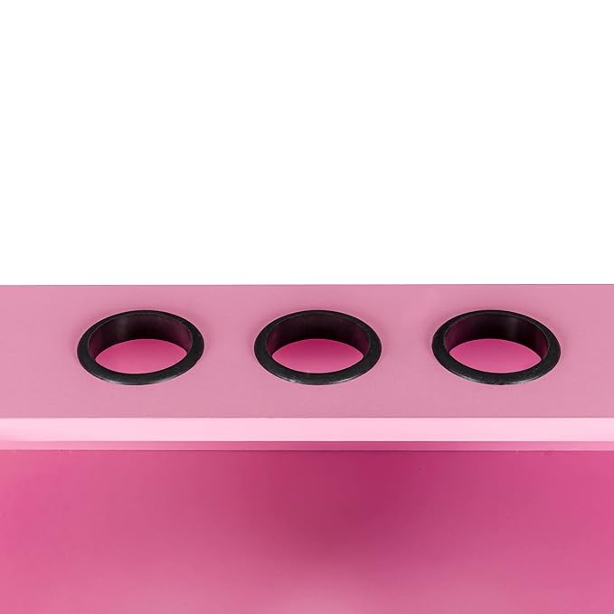 SSLine Modern Salon Station Pink Floor Stand Styling Sation Wood Salon Cabinet for Hair Stylist Barber Shop Classic Beauty Spa Storage Table with Drawers,Cupboard and Tool Insert Holes