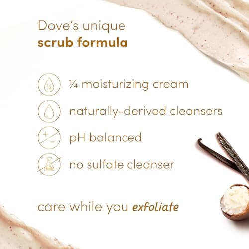 Dove Vanilla Sugar & Shea Butter Body Scrub Exfoliates and Deeply, 15 Ounce (Pack of 12) - Image 3