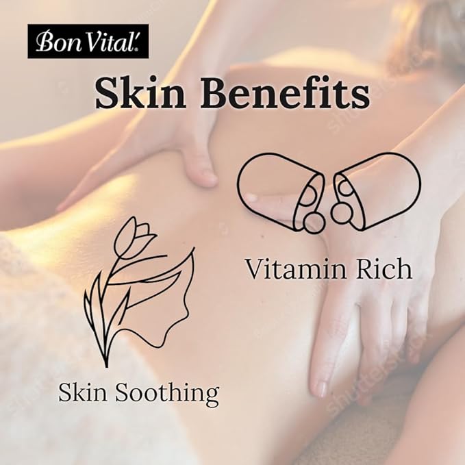 Bon Vital' Original Massage Oil, 1 Gallon Unscented Professional Massage Oil with Natural Oils & Vitamins, Water-Dispersible, No Nut Oils, Smooth Glide for All Massage Modalities