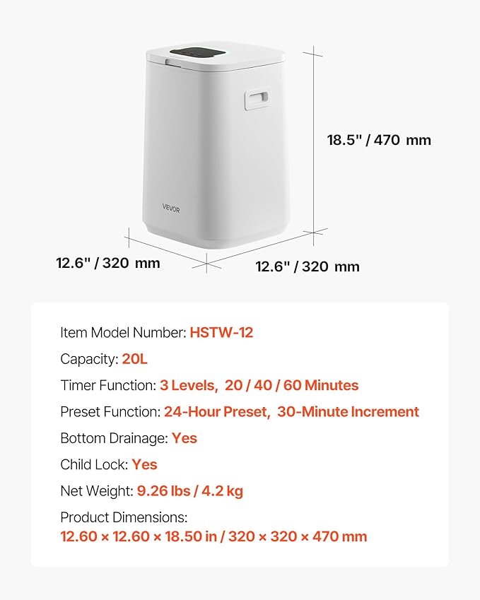 VEVOR Towel Warmers for Bathroom, Towel Warmer Bucket with Child Lock & High-Temp Light & 24H Delay Timer & Auto Shut Off Fits up to 4 Oversized Towels, Blankets, Clothes, Bathrobes and More, White