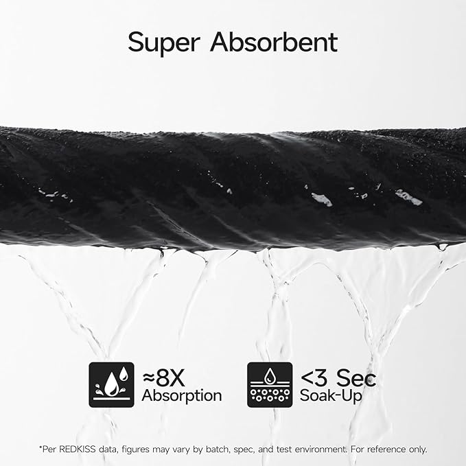REDKISS 2 Pack Oversized 70"x35" Bath Sheets for Adults - 100% Cotton & Quick Drying Lightweight Bath Towels, Full Coverage for Tall or Plus Size Body, Shower Towels for Bathroom, Pool Yoga, Black