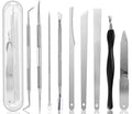 Ingrown Toenail File and Lifters Set(9pcs), Ingrown Toenail Treatment Pedicure Kit, Under Nail Cleaner Tools