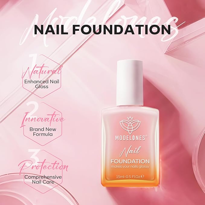 modelones Nail Strengthener Jelly Pink Purple Nail Polish Nail Repair for Damaged Nails Hardener Extra Strong and Growth Natural Concealer Foundation Nail Care Gifts for Women